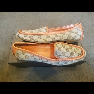 Gucci monogram original GG driving loafers. Sz 39